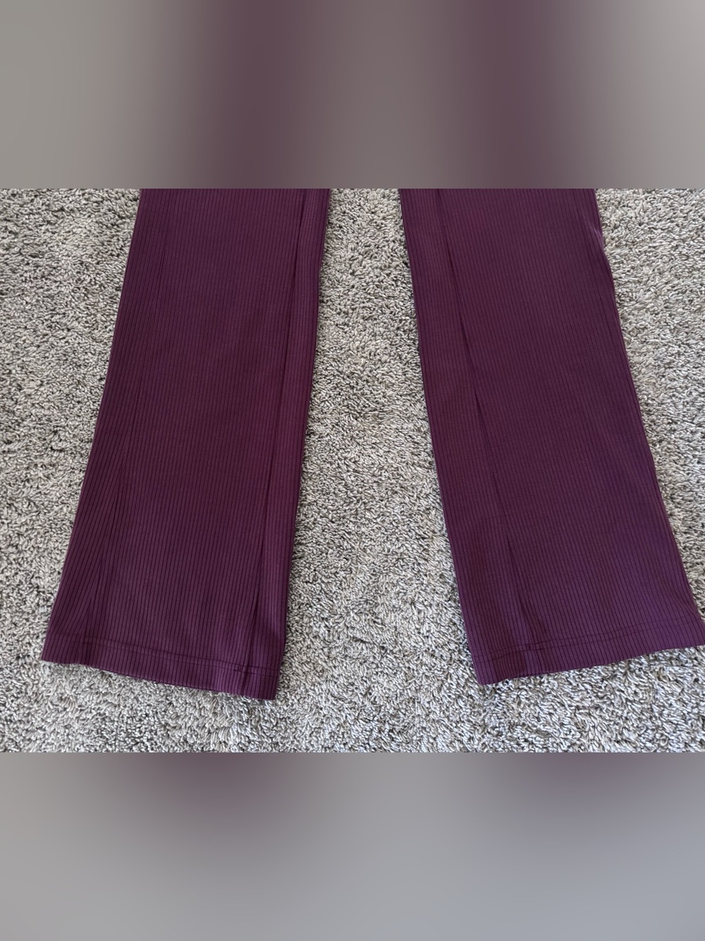 lululemon Ribbed Flare Leggings in Burgundy - Picture 3 of 13